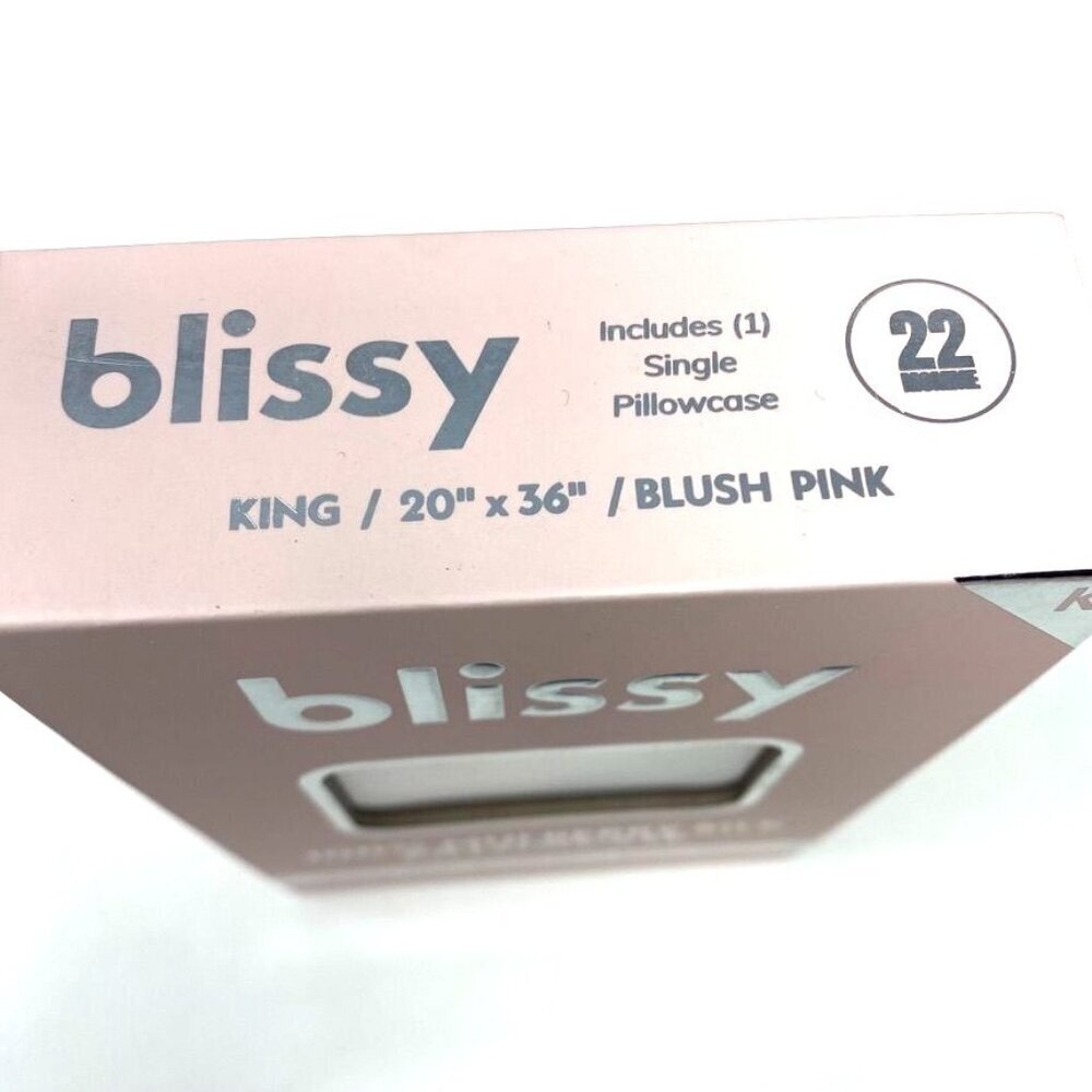 Blissy King 600 Thread Count Silk Pillowcase Navy Blue OR Blush Pink 20" x 36" - Picture 14 of 16